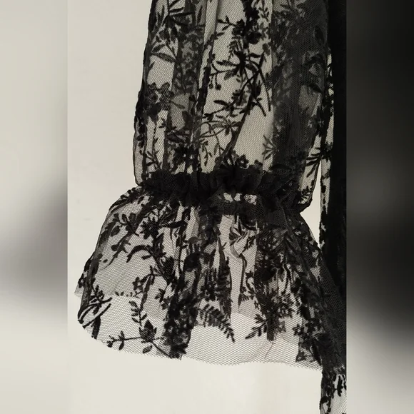 Zara Ruffled Tulle Floral Blouse - Picture 8 of 12